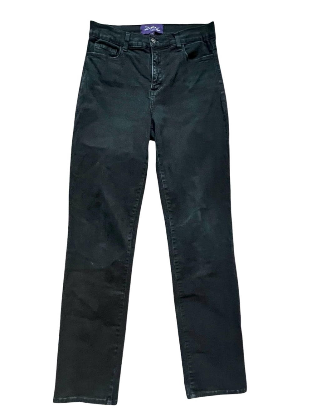 NYDJ Black Straight Leg Jeans Size 8 Lift Tuck Technology Stretch Denim
